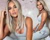 Khloe Kardashian rocks icy blonde tresses while posing in skintight top with ...