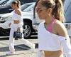 Jennifer Lopez flashes toned tummy as she arrives to dance studio in Los Angeles