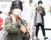 Katie Holmes goes incognito as she steps out in a black bucket hat while ...