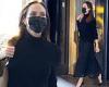 Angelina Jolie takes air travel fashion to a whole new level in chic black