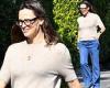 Jennifer Garner looks classic in a sweater and jeans as she jaunts around ...