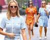 Amanda Holden and Ashley Roberts don eye-catching outfits while departing ...