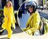 Trinny stuns crowds in canary yellow on  customised bike for new range of ...