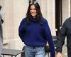 Emma Raducanu smiles as she dons a chunky blue sweater and jeans for casual ...
