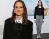 Marion Cotillard, 45, looks chic in a sheer black blouse at the Bigger Than Us ...