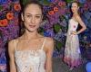 Olga Kurylenko wows in a sequinned floral gown at the Richard Quinn show at ...