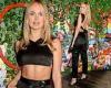 Kimberley Garner shows off her incredibly taut abs in a tiny crop top