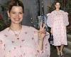 Pixie Geldof looks chic in a puff-sleeved pink midi dress at the Harris Reed x ...