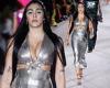 Lourdes Leon struts her stuff in a busty dress at the Versace Milan Fashion ...