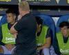 sport news Barcelona midfielder Riqui Puig gives Ronald Koeman deathly stare while on ...