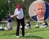 'Do you think Biden can hit a ball like that?' Trump boasts of his golfing ...