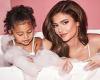 Kylie Jenner takes a bubble bath with Stormi as she continues to promote launch ...