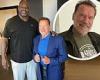 Arnold Schwarzenegger jokes about Shaq towering over him in photo... as sons ...