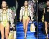 Lila Moss follows in her mother Kate Moss' footsteps as she stuns in gold ...