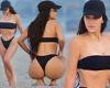 Kim Kardashian puts on a VERY bootylicious display in sexy black thong bikini