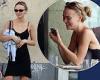 Lily Rose Depp goes make-up free in a slinky back dress with male pal at lunch ...