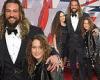 Jason Momoa poses with his lookalike son Nakoa-Wolf, 12, and his teen daughter ...