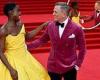 Lashana Lynch and Daniel Craig share a warm embrace at the star-studded No Time ...