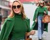 Amanda Holden looks typically chic as she doubles-up on green en route to Heart ...