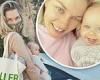 Jessica Hart and her adorable daughter Baby beam for a selfie during hotel ...