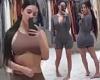 Kim Kardashian flaunts her washboard abs and killer curves in form-fitting ...