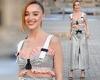 Bridgerton's Phoebe Dynevor teases a glimpse of her abs in mesh metallic co-ord