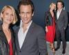 Claire Danes wows in red as she enjoys a night out with husband Hugh Dancy at ...