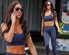 Alex Pike shows off her abs in activewear in freezing Melbourne as beau Nathan ...