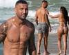 Quade Cooper enjoys a flirty beach date with bikini-clad model Nicole Shiraz in ...