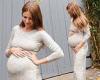 Pregnant Millie Mackintosh cradles her baby bump in a chic dress