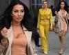 TOWIE'S Yazmin Oukhellou looks busty while Chloe Sims wears yellow as they film ...