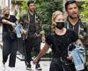 Kelly Ripa and Mark Consuelos admire Halloween decorations during a casual ...