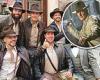 Harrison Ford, 79, poses with a group of Indiana Jones fans