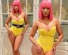 Nicki Minaj puts her body front and center in plunging yellow bodysuit