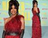 Kelly Rowland is ravishing in red gown with thigh-high split at LA premiere of ...