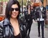 Kourtney Kardashian and Travis Barker go biker chic in moto jackets in NYC