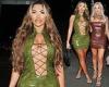Chloe Ferry sets pulses racing in a busty green bodycon dress as she hits the ...