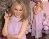 Kylie Minogue oozes class and sophistication in lilac Grecian-inspired dress