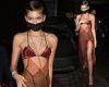 Zendaya slips into a cut out dress consisting of varying brown hues for the ...