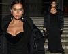 Irina Shayk oozes sophistication in a black velvet gown as she steps out in ...
