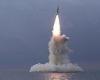 Pictured: Moment Kim Jong-un's North Korean navy fires new ballistic missile ...