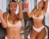 Maya Jama flaunts her phenomenal curves in a VERY busty bikini during a ...