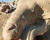 Archaeologists discover three statues of ram heads near Egypt's Karnak Temple 
