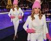 Lizzie Cundy wows in a white ensemble teamed with a pink hat as she attends VIP ...