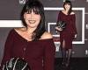 Daisy Lowe wows in a figure-hugging knitted dress as she cradles diamante ...