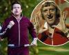 Steve Coogan goes jogging in Jimmy Savile's trademark tracksuit to film