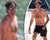 Sacha Baron Cohen is spotted going for a swim at a beach in Sydney