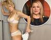 Kate Hudson showcases ripped abs in white bra and lacy panties set for Breast ...