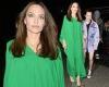 Angelina Jolie, 46, looks elegant in flowing green smock dress after Eternals ...
