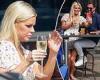 Sophie Monk enjoys a glass of wine in her flip-flops with fiancé Joshua Gross 